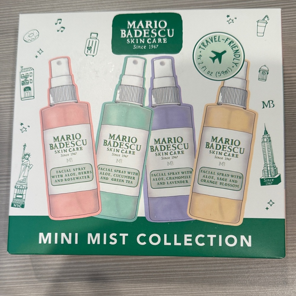 Mario Badescu Mini Mist Collection with Pink, Green, Purple, Yellow